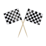 O'Creme Racing Car Flag Cake Toppers, Pack of 25