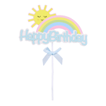 O'Creme Blue 'Happy Birthday' Rainbow Cake Topper