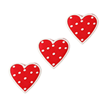 O'Creme Red Heart Royal Icing Decorations, Set of 12