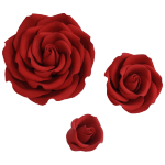 O'Creme Red Rebecca Rose Gumpaste Flowers, Set of 6