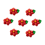 O'Creme Red Royal Icing Mini Swirl Flowers, Set of 24