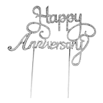 O'Creme Rhinestone 'Happy Anniversary' Cake Topper