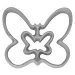 O'creme Rosette-Iron Mold, Cast Aluminum 2 in 1 Butterfly Shape