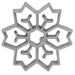 O'Creme Rosette-Iron Mold, Cast Aluminum 2 in 1 Snowflake Design / Shape