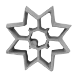 O'Creme Rosette-Iron Mold, Cast Aluminum Eight Pointed Star