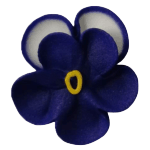 O'Creme Royal Blue Pansy Royal Icing Flowers, Set of 16