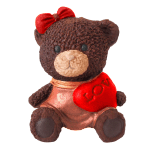 O'Creme Silicone Bear with Heart Fondant Mold, 2-Piece Mold