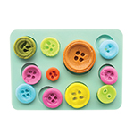O'Creme Silicone Fondant Button Mold, 11 cavities 