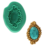 O'Creme Silicone Fondant Mold, Oval Plaque