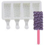 O'Creme Silicone Ice Cream Pop Mold, Heart, 4 Cavities