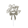 O'Creme Silver Paper 'Happy Birthday' Cake Toppers, Pack of 10 