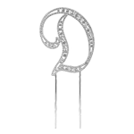 O'Creme Silver Rhinestone 'Letter D' Cake Topper