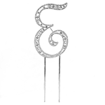 O'Creme Silver Rhinestone 'Letter E' Cake Topper