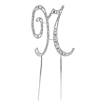 O'Creme Silver Rhinestone 'Letter N' Cake Topper