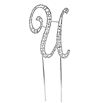 O'Creme Silver Rhinestone 'Letter U' Cake Topper