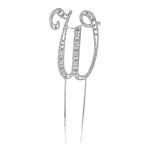 O'Creme Silver Rhinestone 'Letter W' Cake Topper