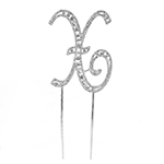 O'Creme Silver Rhinestone 'Letter X' Cake Topper