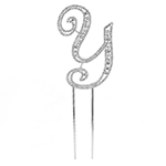 O'Creme Silver Rhinestone 'Letter Y' Cake Topper