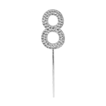 O'Creme Silver Rhinestone 'Number  Eight' Cupcake Topper