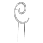 O'Creme Silver Rhinestone 'Letter C' Cake Topper