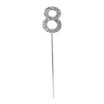 O'Creme Silver Rhinestone 'Number Eight' Cake Topper