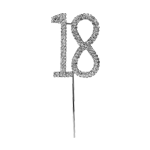 O'Creme Silver Rhinestone 'Number Eighteen' Cupcake Topper