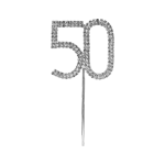 O'Creme Silver Rhinestone 'Number Fifty' Cupcake Topper