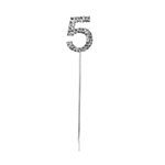 O'Creme Silver Rhinestone 'Number Five' Cake Topper