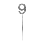 O'Creme Silver Rhinestone 'Number Nine' Cake Topper