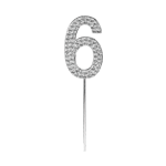 O'Creme Silver Rhinestone 'Number Six' Cupcake Topper