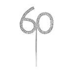 O'Creme Silver Rhinestone 'Number Sixty' Cupcake Topper