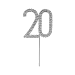 O'Creme Silver Rhinestone 'Number Twenty' Cupcake Topper