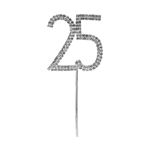 O'Creme Silver Rhinestone 'Number Twenty Five' Cupcake Topper