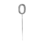 O'Creme Silver Rhinestone 'Number Zero' Cake Topper