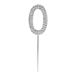 O'Creme Silver Rhinestone 'Number Zero' Cupcake Topper