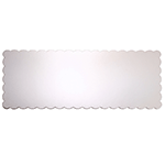 O'Creme Silver Scalloped Log Cake Board, 16.75" x 6.5" - Pack of 25