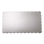 O'Creme Silver Scalloped Log Cake Boatd, 11.25" x 6.5" - Pack of 25