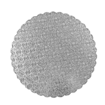 O'Creme Silver Scalloped Round Cake Board, 16 Dia. - Pack of 10