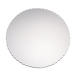 O'Creme Silver Scalloped Round Cake Boards, 10" Diameter - Pack of 25