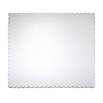 O'Creme Silver Square Scalloped Cake Board, 10" x 10" - Pack of 25