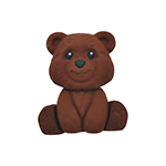 O'Creme Sitting Bear Gumpaste Topper, 2.8" x 2.4"