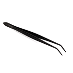 O'Creme Stainless Steel Black Curved Fine Tip Tweezers, 6.25" 