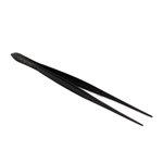 O'Creme Stainless Steel Black Straight Fine Tip Tweezers, 6.25" 