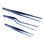 O'Creme Stainless Steel Blue Tweezers, Set of 3