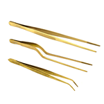 O'Creme Stainless Steel Gold Tweezers, Set of 3