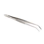 O'Creme Stainless Steel Silver Curved Fine Tip Tweezers, 6.25" 