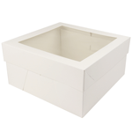 O'Creme White Cake Box with  Window, 12" x 12" x 6" - Case of 100