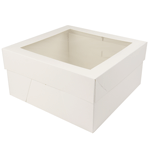 O'Creme White Cake Box Bottom with Separate-Piece Window Top; 12