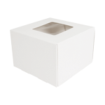 O'Creme White Cake Box with Window, 6" x 6" x 4" - Pack of 5