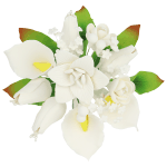 O'Creme White Calla Lilly & Dahlia Spray Gumpaste Flower